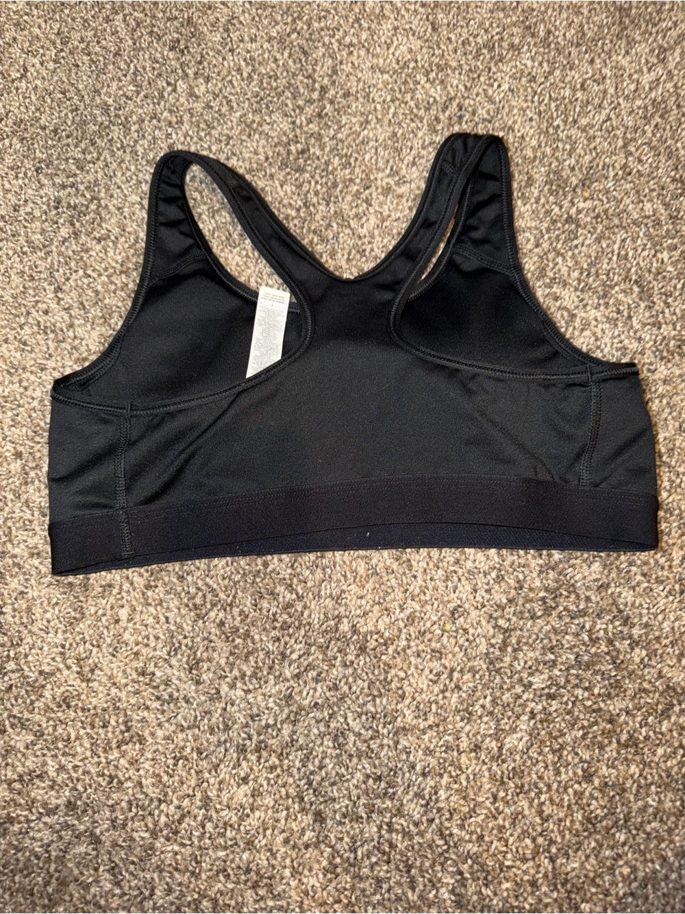 Nike Pro Large Sports Bra Black Swoosh Wireless Pullover Racerback Yoga Workout - Picture 4 of 6